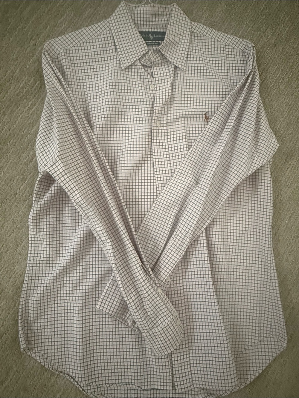Polo by Ralph Lauren Men’s Long-Sleeve Check Button-Down Shirt - White/Brown